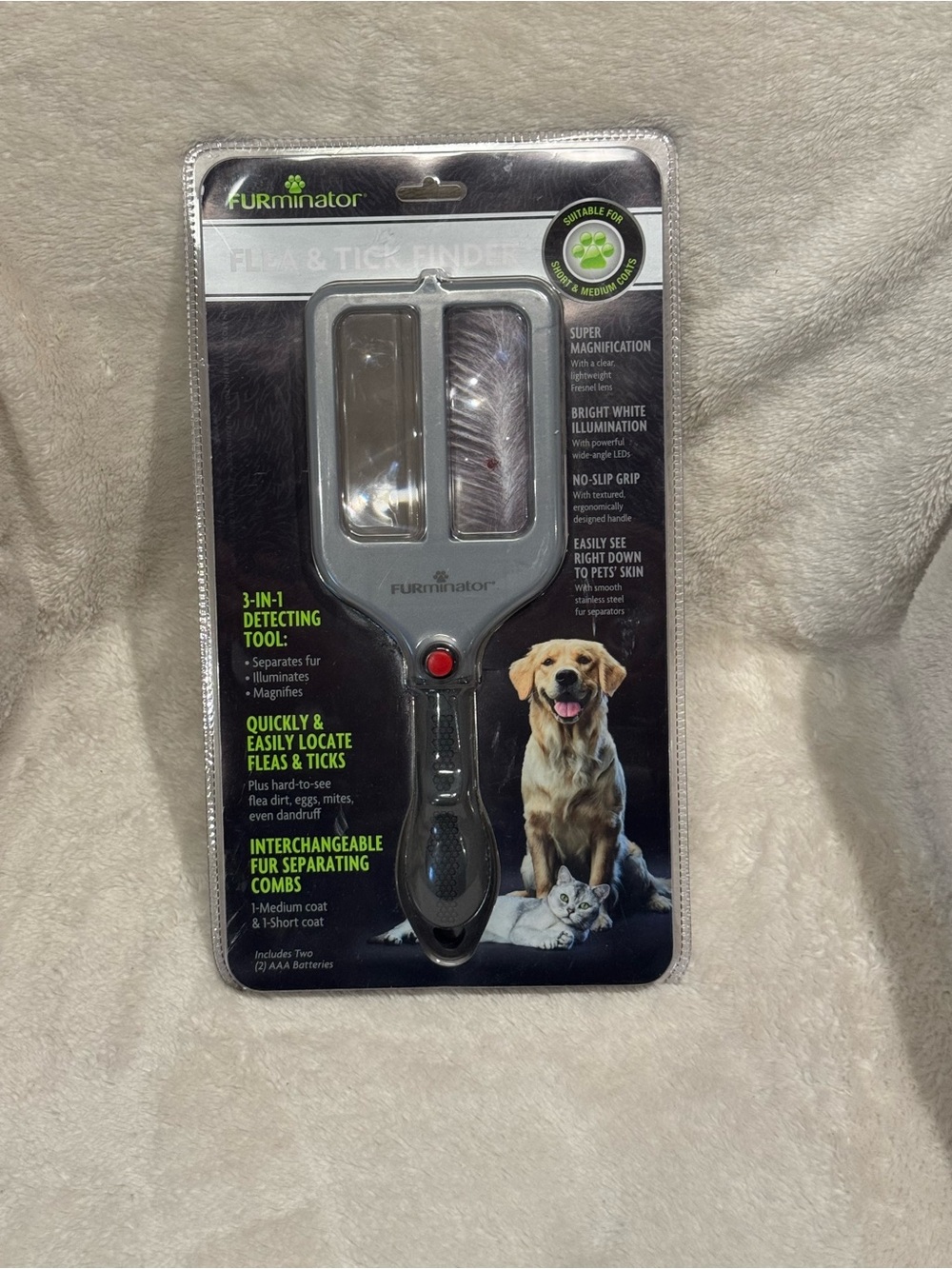 FURminator Flea & Tick Finder - Black and Silver